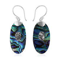 Sponge Coral Oval Shape Earrings in Sterling Silver
