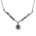 AAA Tanzanite and Moissanite Necklace 18 Inches in Platinum Over Sterling Silver 0.75 ctw - Sticky add to cart bar