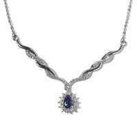 AAA Tanzanite and Moissanite Necklace 18 Inches in Platinum Over Sterling Silver 0.75 ctw