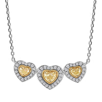 Eternal Love Collection 14K Yellow and White Gold Natural Yellow & White Diamond (SI) Necklace (18 Inches) (5.1 g) 0.80 ctw