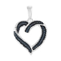 Blue Diamond Accent Heart Pendant in Sterling Silver - Sticky add to cart bar