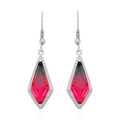 Fusion Multi Color Glass and Simulated Diamond Kite Earrings in Silvertone - Sticky add to cart bar