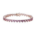 Rose De France Amethyst Heart Tennis Bracelet in Vermeil Rose Gold Over Sterling Silver (8.00 In) 23.50 ctw - Sticky add to cart bar