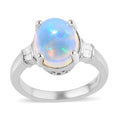 Premium Ethiopian Welo Opal and Diamond Ring in Platinum Over Sterling Silver 2.25 ctw - Sticky add to cart bar
