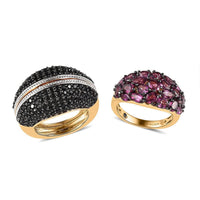 Orissa Rhodolite Garnet and Multi Gemstone Openable Ring in Vermeil Yellow Gold Over Sterling Silver 10.90 Grams 7.00 ctw