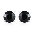 Thai Black Spinel 6.60 ctw Solitaire Stud Earrings in Sterling Silver - Sticky add to cart bar