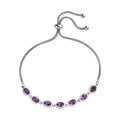Amethyst Bolo Bracelet in Sterling Silver and Stainless Steel (10.50 In) 3.00 ctw - Sticky add to cart bar