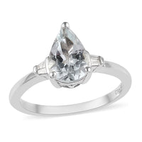 Premium Espirito Santo Aquamarine and Diamond Accent Ring in Platinum Over Sterling Silver 1.00 ctw