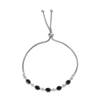 Karis Thai Black Spinel 2.75 ctw Bolo Bracelet in Platinum Bond