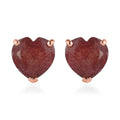 Tanzanian Natronite Heart Stud Earrings in Vermeil Rose Gold Over Sterling Silver 4.85 ctw - Sticky add to cart bar