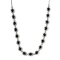 Elite Shungite and White Zircon Necklace 18-20 Inches in Platinum Over Sterling Silver 8.50 ctw - Sticky add to cart bar