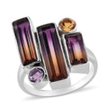 SAJEN SILVER Quartz Doublet Celestial Bi-Color Ametrine and Multi Gemstone Ring in Platinum Over Sterling Silver 6.70 ctw - Sticky add to cart bar