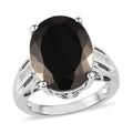 Elite Shungite and White Topaz Ring in Platinum Over Sterling Silver 4.60 ctw - Sticky add to cart bar