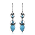 Sajen Silver Quartz Doublet Celestial Blue Earrings in Platinum Over Sterling Silver 6.50 ctw - Sticky add to cart bar