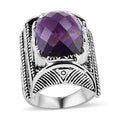SAJEN SILVER Amethyst Ring in Platinum Over Sterling Silver 12 Grams 10.90 ctw - Sticky add to cart bar