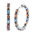 Cambodian Blue Zircon Inside Out Hoop Earrings - Sticky add to cart bar