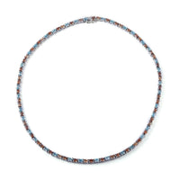 Multi Zircon Tennis Necklace 18 Inches in Platinum Over Sterling Silver 20 Grams 32.25 ctw