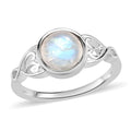 Kuisa Rainbow Moonstone Solitaire Ring in Sterling Silver (Size 10.0) 1.65 ctw - Sticky add to cart bar