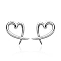 Platinum Over Sterling Silver Heart Earrings (2 g) - Sticky add to cart bar