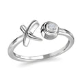 Moissanite Ring in Platinum Over Sterling Silver (Size 5.0) 0.05 ctw - Sticky add to cart bar