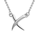 Platinum Over Sterling Silver Crossover Necklace 18 Inches 2.85 Grams - Sticky add to cart bar