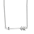 Platinum Over Sterling Silver Arrow Necklace 18 Inches 2.85 Grams - Sticky add to cart bar