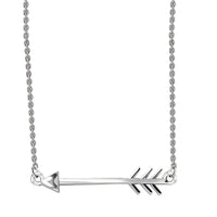 Platinum Over Sterling Silver Arrow Necklace 18 Inches 2.85 Grams