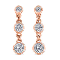 Moissanite Dangle Earrings in Platinum Over Sterling Silver 1.60 ctw