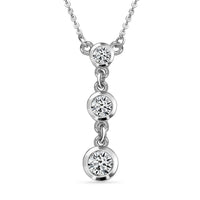 Moissanite Fancy Necklace 18 Inches in Platinum Over Sterling Silver 0.75 ctw