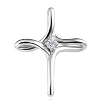 Moissanite Cross Pendant in Platinum Over Sterling Silver 0.25 ctw