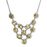 Ouro Verde Quartz Necklace 18-20 Inches in Platinum Over Sterling Silver 29.00 ctw