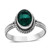 Bali Legacy Emerald Quartz Solitaire Ring in Sterling Silver 3.10 ctw