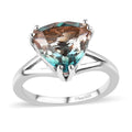 Aqua Terra Costa Quartz (Triplet) Solitaire Ring in Platinum Over Sterling Silver (Size 10.0) 3.50 ctw - Sticky add to cart bar