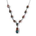 Aqua Terra Costa Quartz (Triplet) and White Zircon Y-Shape Necklace 18 Inches in Platinum Over Sterling Silver 18.85 ctw - Sticky add to cart bar