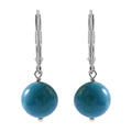 Chrysocolla Lever Back Earrings in Sterling Silver 10.00 ctw - Sticky add to cart bar