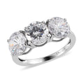 Brazilian Petalite 3 Stone Ring in Platinum Over Sterling Silver 4.10 ctw - Sticky add to cart bar