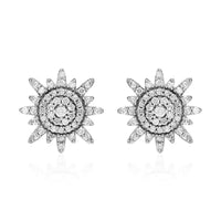 Diamond Stud Earrings in Platinum Over Sterling Silver 0.60 ctw