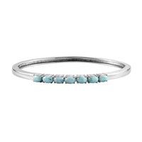 Larimar Bangle Bracelet in Stainless Steel (6.50 In) 3.00 ctw