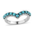 American Natural Sleeping Beauty Turquoise Chevron Ring in Stainless Steel 0.75 ctw - Sticky add to cart bar