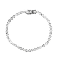 Artisan Crafted Polki Diamond Tennis Bracelet in Platinum Over Sterling Silver (6.50 In) (8.50 g) 2.00 ctw