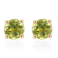 Luxoro 10K Yellow Gold AAA Capelinha Sphene Solitaire Stud Earrings 1.15 ctw - Sticky add to cart bar