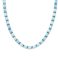 Larimar and Thai Black Spinel Tennis Necklace 18 Inches with Turtle Lock in Platinum Over Sterling Silver 25 Grams 58.25 ctw - Sticky add to cart bar