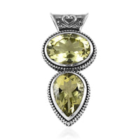 Artisan Crafted Ouro Verde Quartz Pendant in Sterling Silver 10.00 ctw