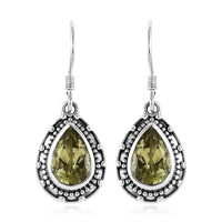 Artisan Crafted Ouro Verde Quartz Earrings in Sterling Silver 5.75 ctw