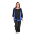 AMANDA PAIGE Blue Color Block Knit Pajama Set - L - Sticky add to cart bar