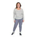 AMANDA PAIGE Grey Striped Pajama Set - L - Sticky add to cart bar