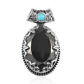 Artisan Crafted Elite Shungite and Sleeping Beauty Turquoise Pendant without Chain in Sterling Silver 8.75 ctw - Sticky add to cart bar