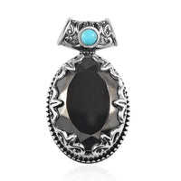 Artisan Crafted Elite Shungite and Sleeping Beauty Turquoise Pendant without Chain in Sterling Silver 8.75 ctw