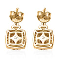 Orange and White Diamond Double Halo Earrings in Vermeil Yellow Gold Over Sterling Silver 1.00 ctw - Sticky add to cart bar