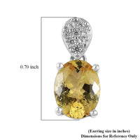 Brazilian Golden Apatite and White Zircon Dangling Earrings in Platinum Over Sterling Silver 4.00 ctw